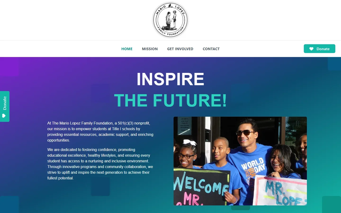 Portada con la misión de la fundación