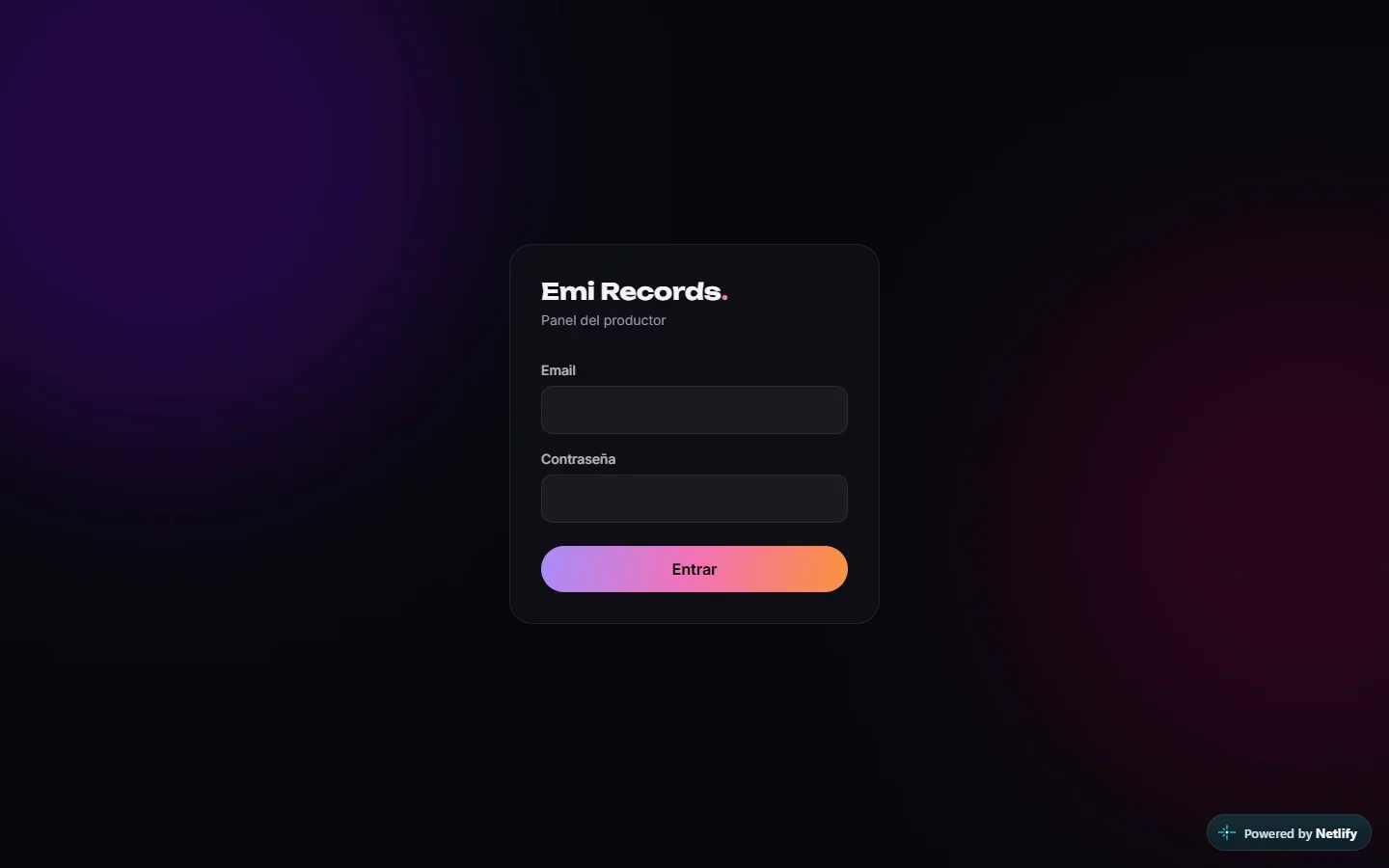 Acceso al panel del productor